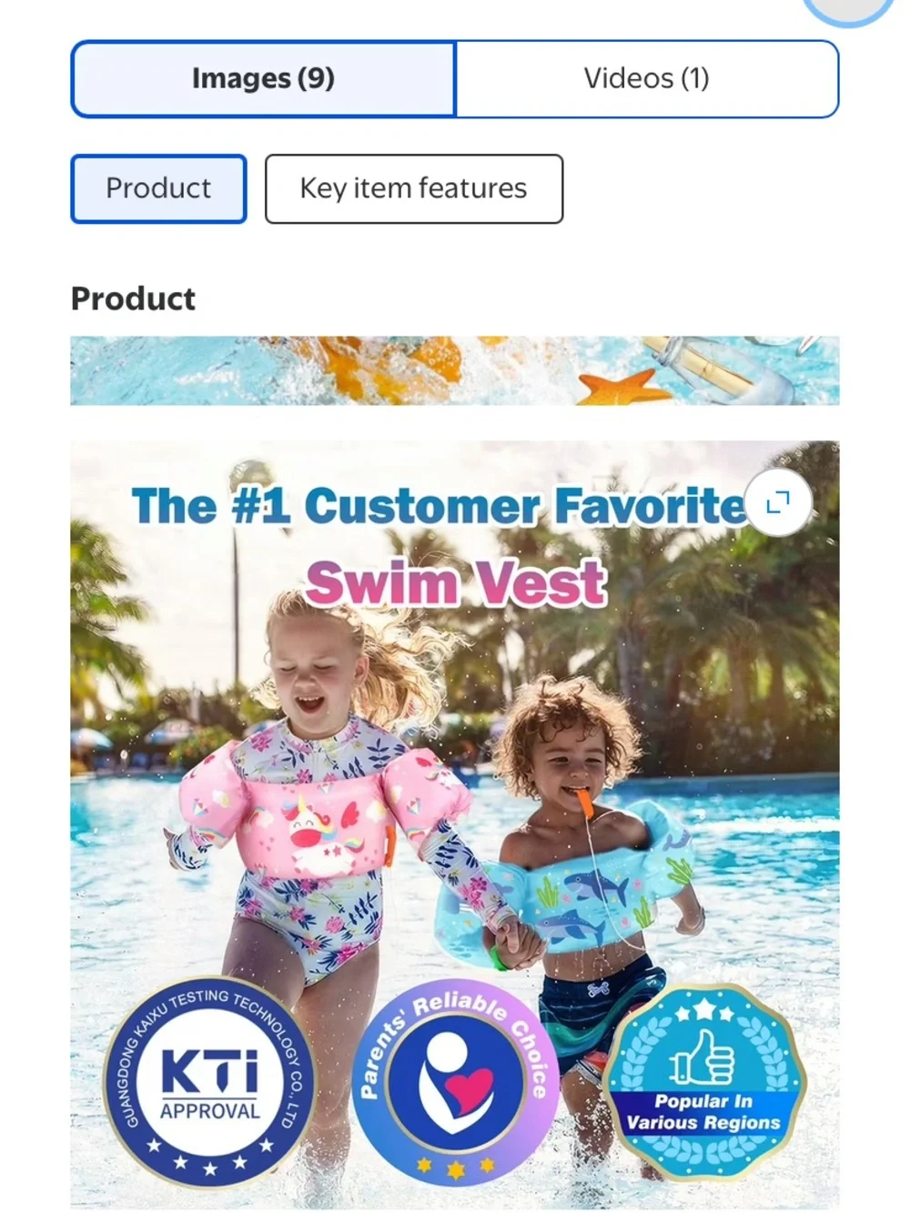 HeySplash Swim Vest for Kids, Puddle Float Jumper with Safety Buckle